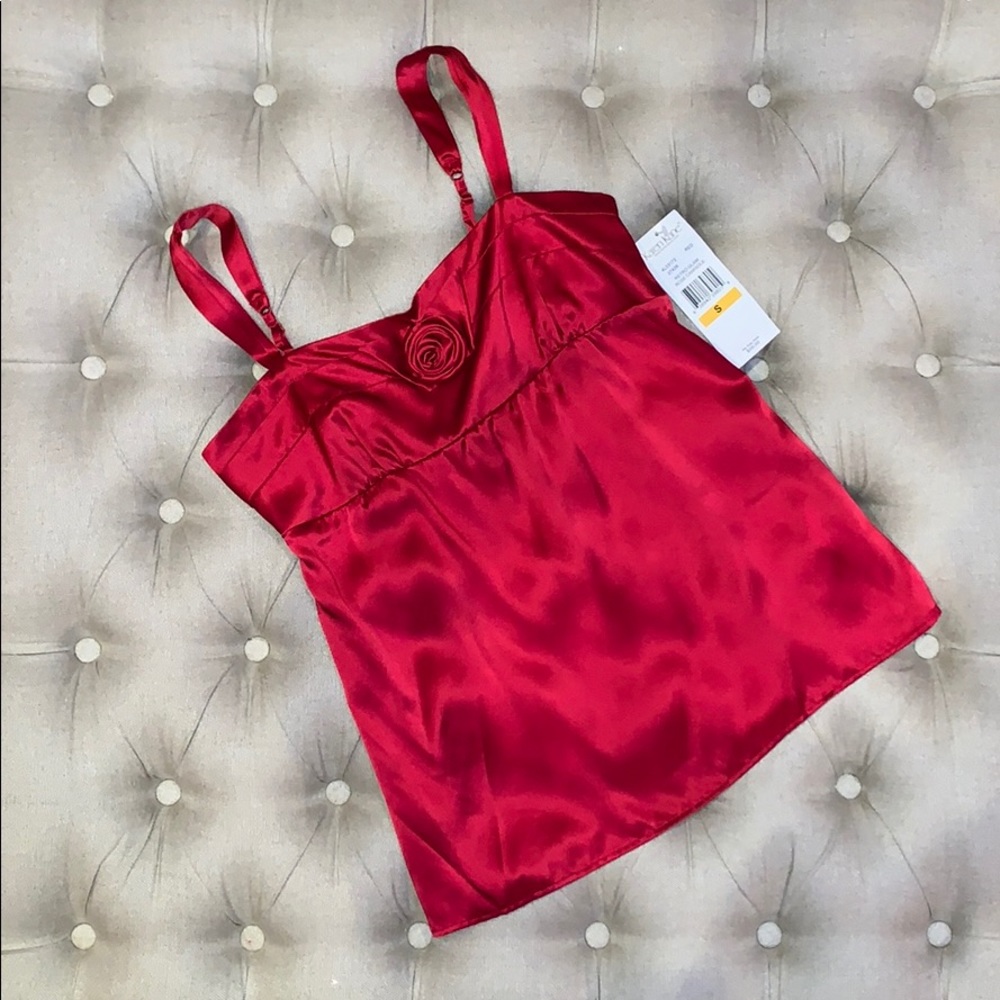 S or M - True Red Lux Silk Cami